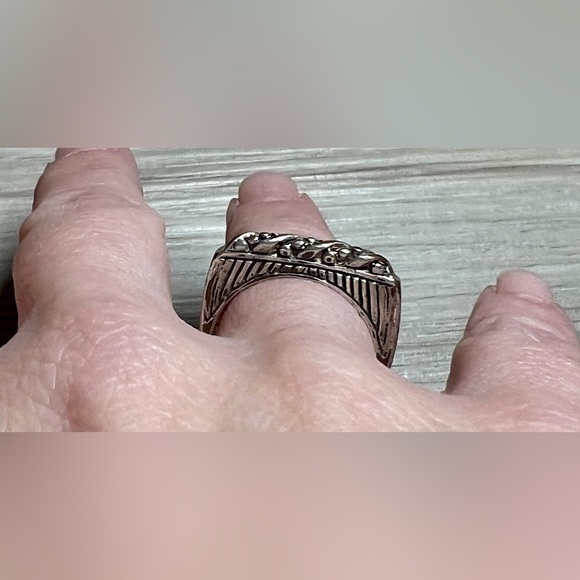 Designer Signed PD Sterling Silver Tall Flat Stacking Ring, Size 6, 2.7g - Picture 11 of 12